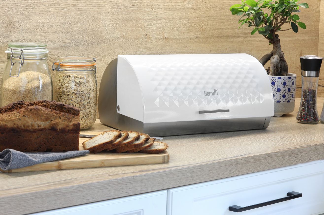 Chlebak na pieczywo nierdzewno-biały romby Mica Berretti BR 6828 - obrazek 2