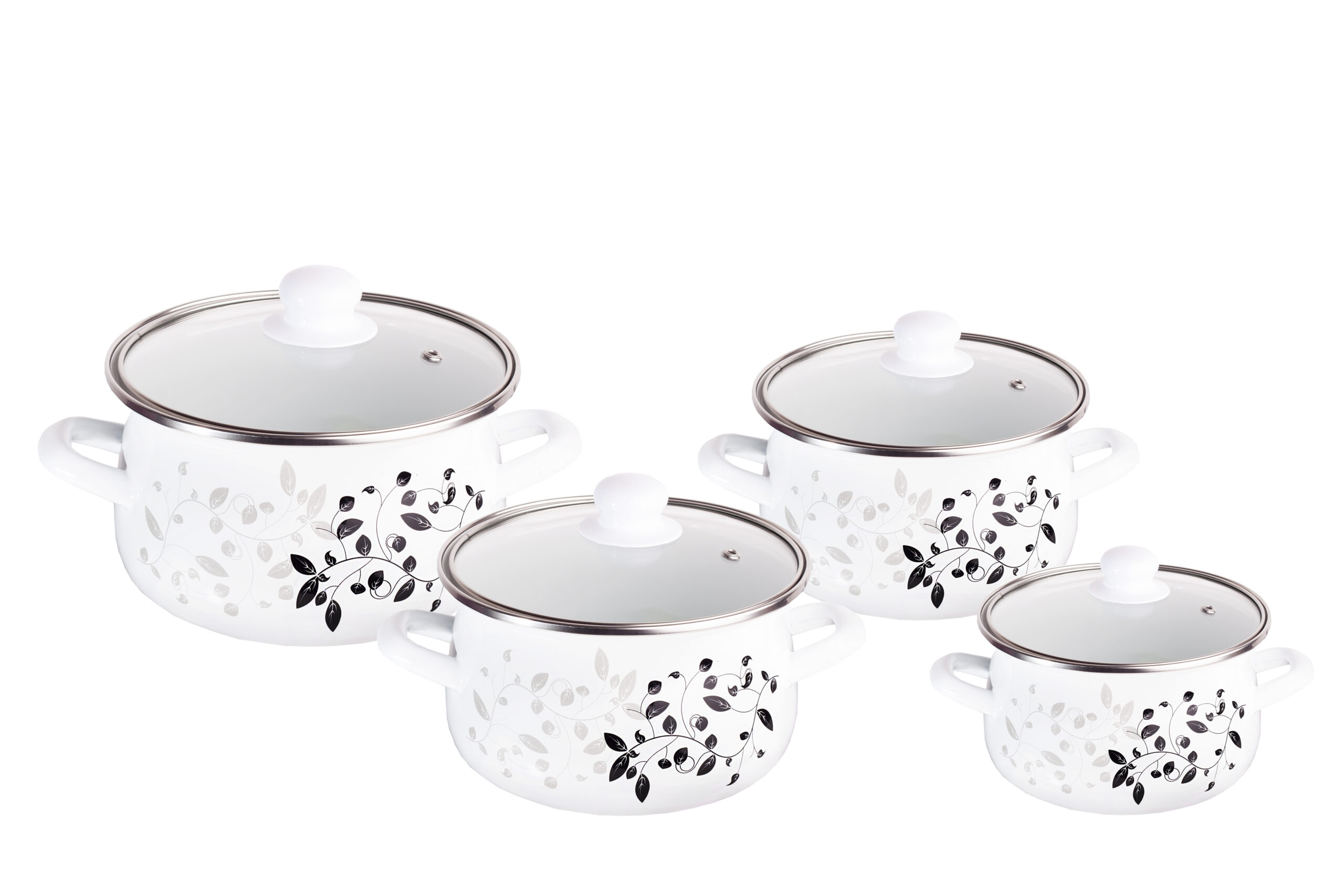 Zestaw garnków Koko Emalia 8 elementów Gałązka 1 Zestaw garnków Koko Emalia 8 elementów Gałązka