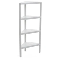 Regał łazienkowy narożny 4 poziomy Biały Tatay