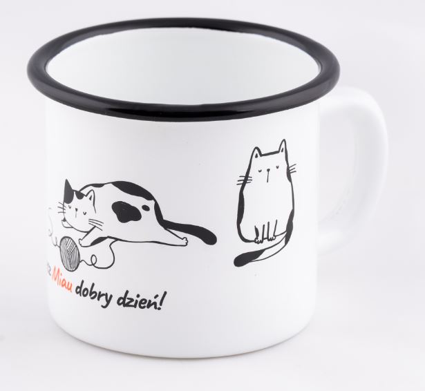 Kubek emaliowany 350 ml Kotek Kubek emaliowany 350 ml Kotek