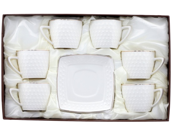 Zestaw filiżanek ze spodkiem 6 x 200 ml BO-2301 Oro Bianco