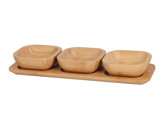Zestaw do przystawek 3 elementy bambusowy Berretti 33x10,8x4,7 cm