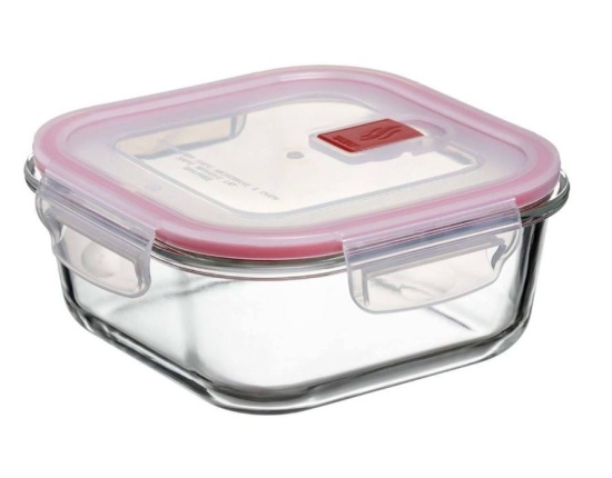 Pojemnik szklany kwadrat Tatay Cook&Eat 0,8L czerwony