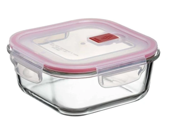 Pojemnik szklany kwadrat Tatay Cook&Eat 0,8L czerwony