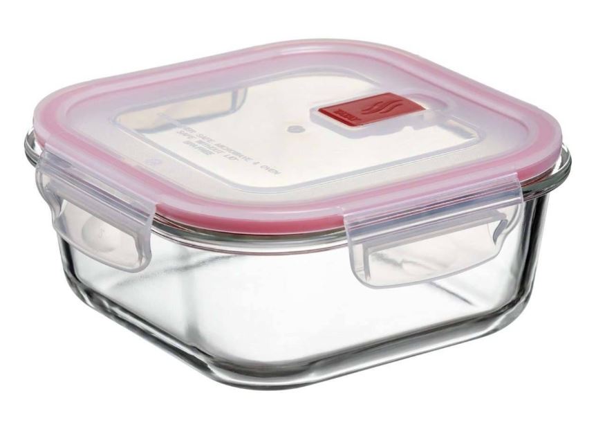 Pojemnik szklany kwadrat Tatay Cook&Eat 0,8L czerwony 1 Pojemnik szklany kwadrat Tatay Cook&Eat 0,8L czerwony