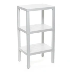 Regał łazienkowy prostokątny 3 poziomy Biały Tatay