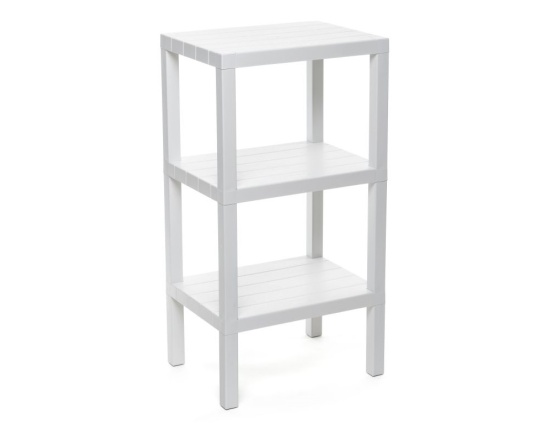 Regał łazienkowy prostokątny 3 poziomy Biały Tatay