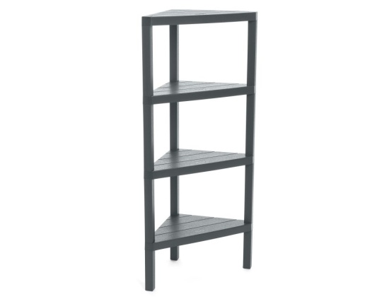 Regał łazienkowy narożny 4 poziomy Szary Tatay