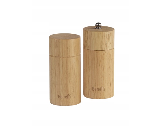 Berretti Solniczka i młynek do pieprzu drewno kauczukowe 5x11 cm BR-9799