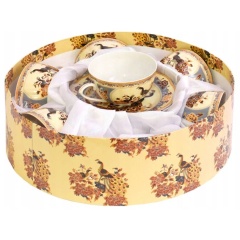 Zestaw filiżanek ze spodkiem 6 x 220 ml Paw Brązowy