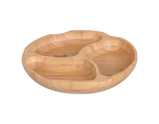 Talerz do przystawek trójdzielny bambusowy Berretti 25x4 cm