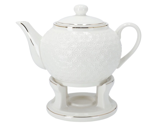 Dzbanek z białym podgrzewaczem BO-2356 1L Oro Bianco