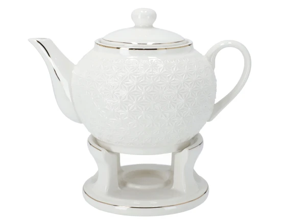 Dzbanek z białym podgrzewaczem BO-2356 1L Oro Bianco