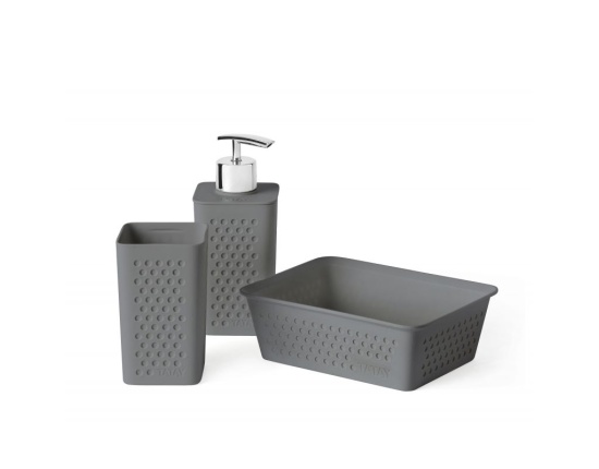 Zestaw łazienkowy 3 elementy Tatay Bohol Antracyt