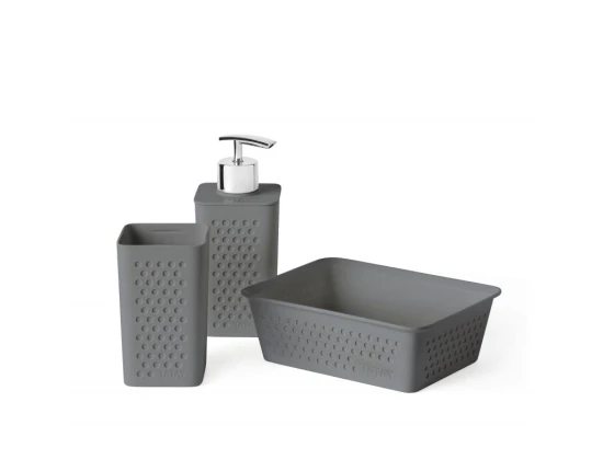 Zestaw łazienkowy 3 elementy Tatay Bohol Antracyt