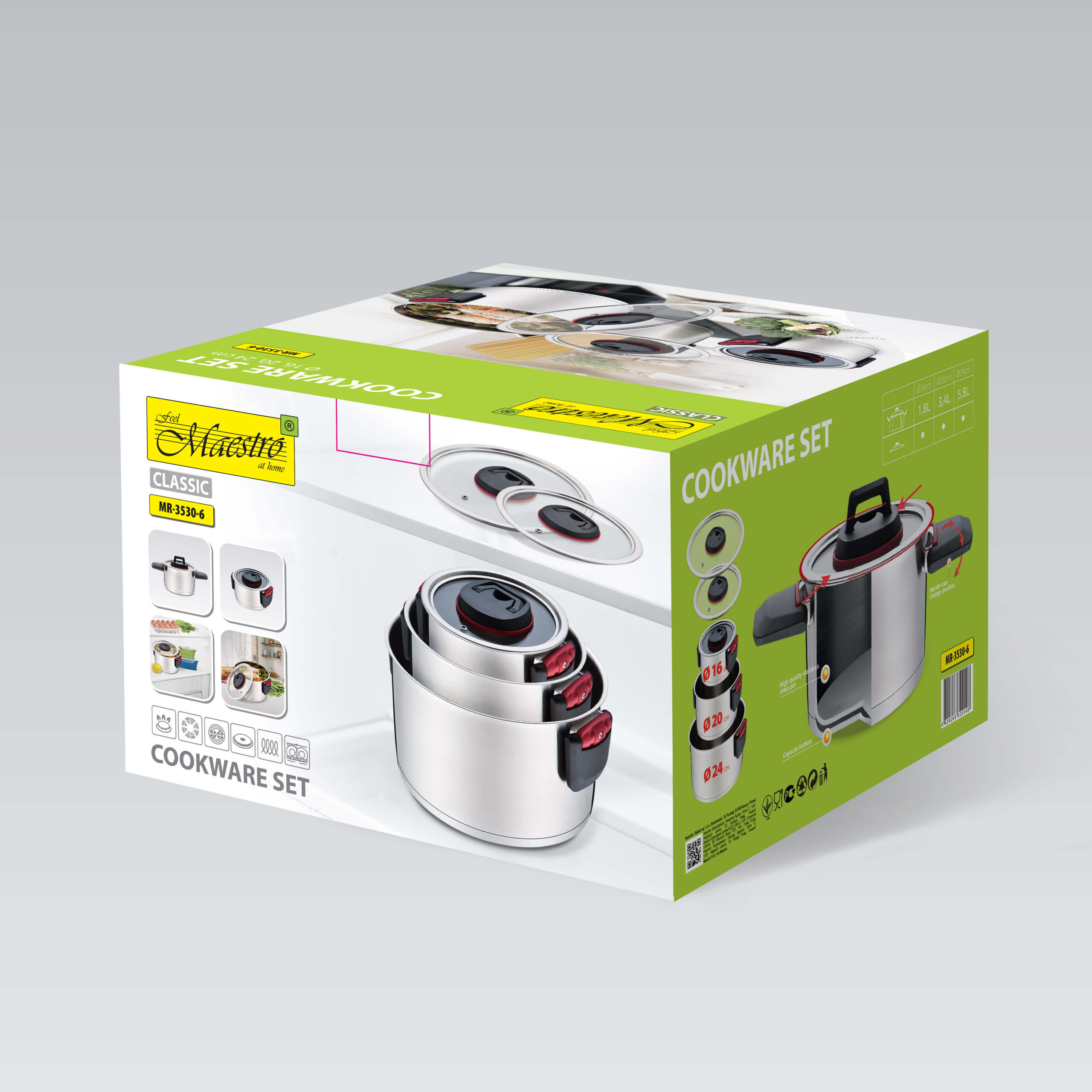 Zestaw garnków kompaktowych 6 el. Maestro - obrazek 5