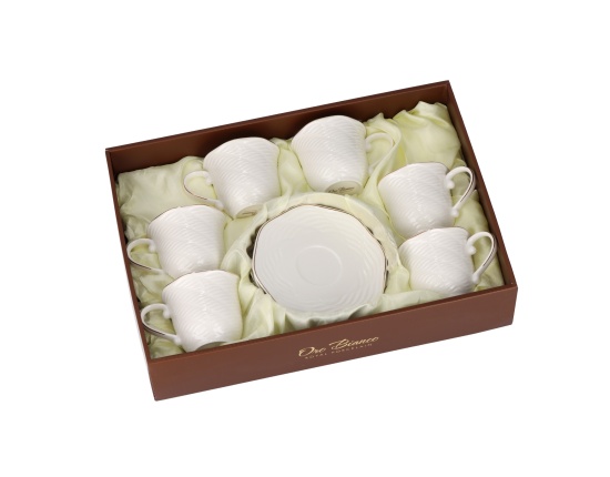 Zestaw filiżanek ze spodkiem 6 x 240 ml BO-2325 Oro Bianco