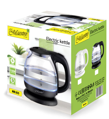 Czajnik elektryczny 1,0 l 1100W Maestro MR-055 Czarny 5 Czajnik elektryczny 1,0 l 1100W Maestro MR-055 Czarny - obrazek 5
