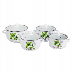 Zestaw garnków Koko Emalia 8 elementów Bazylia 2 b303f530bbc0a9fad9a6fb364871919b