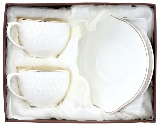 Zestaw filiżanek ze spodkiem 2 x 190 ml BO-2691 Oro Bianco