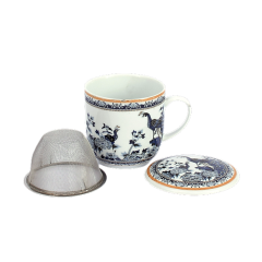 Kubek z porcelany z sitkiem i pokrywką Paw niebieski 3 c0b2a7522a7ddcac3261af0156757208