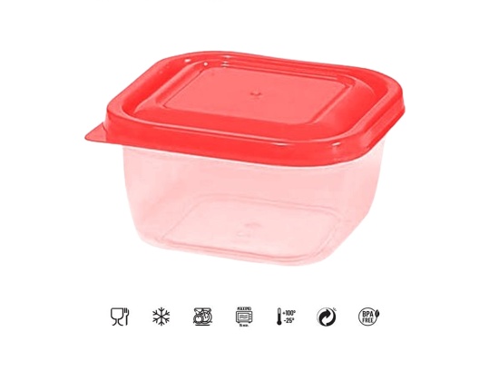 Pojemnik Aral 0,35L Great Plastic czerwony kwadrat