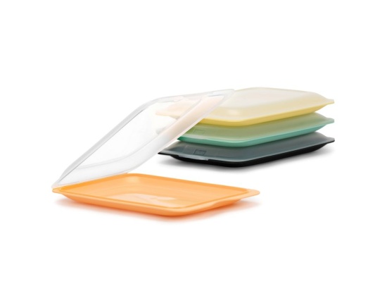 Pojemnik na wędlinę Fresh TATAY (zestaw 4 sztuki -Brzoskwiniowy,Bananowy,Miętowy,Czarny) SET4 Pastelowy