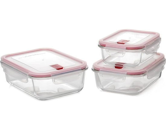 Zestaw pojemników szklanych Tatay Cook&Eat 3 szt. 0,64L; 1,1L; 1,5L