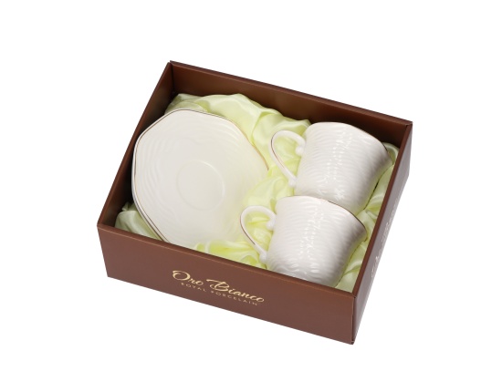 Zestaw filiżanek ze spodkiem 2 x 240 ml BO-2318 Oro Bianco