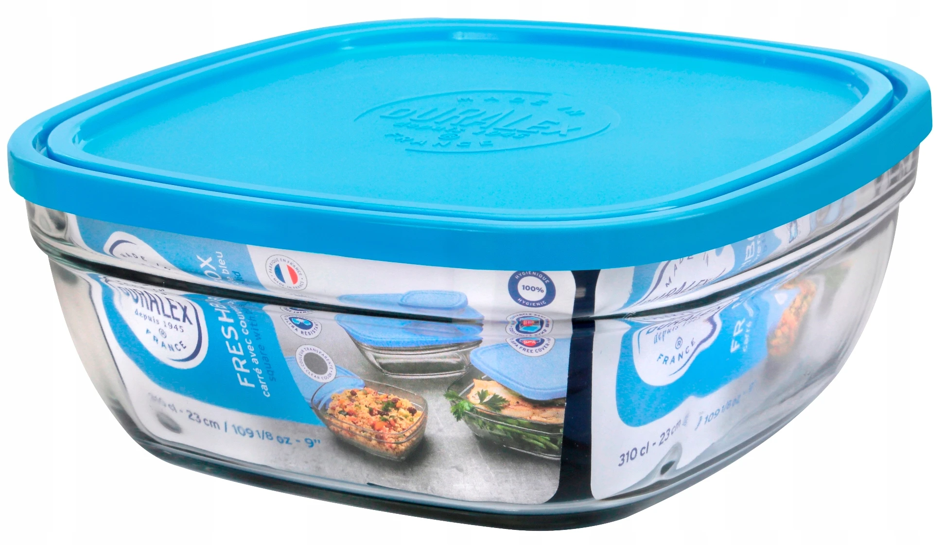 Pojemnik szklany z pokrywą kwadrat 150 ml Duralex Freshbox 1 Pojemnik szklany z pokrywą kwadrat 150 ml Duralex Freshbox