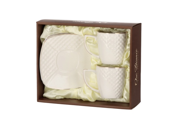 Zestaw filiżanek ze spodkiem 2 x 240 ml BO-2332 Oro Bianco