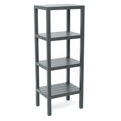 Regał łazienkowy prostokątny 4 poziomy Szary Tatay