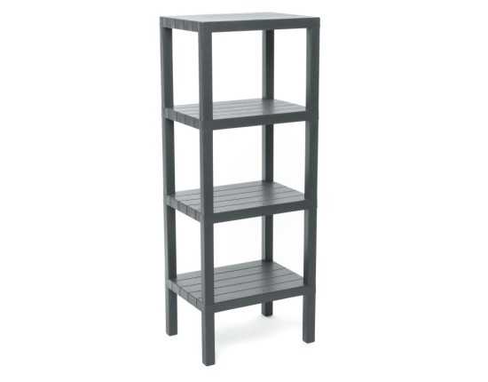 Regał łazienkowy prostokątny 4 poziomy Szary Tatay