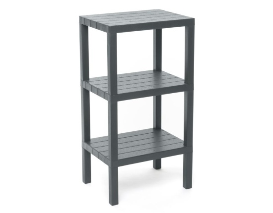 Regał łazienkowy prostokątny 3 poziomy Szary Tatay