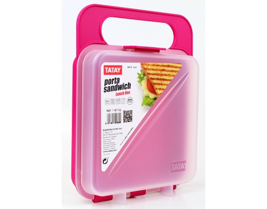 Pojemnik na kanapki Sandwich Różowy TATAY