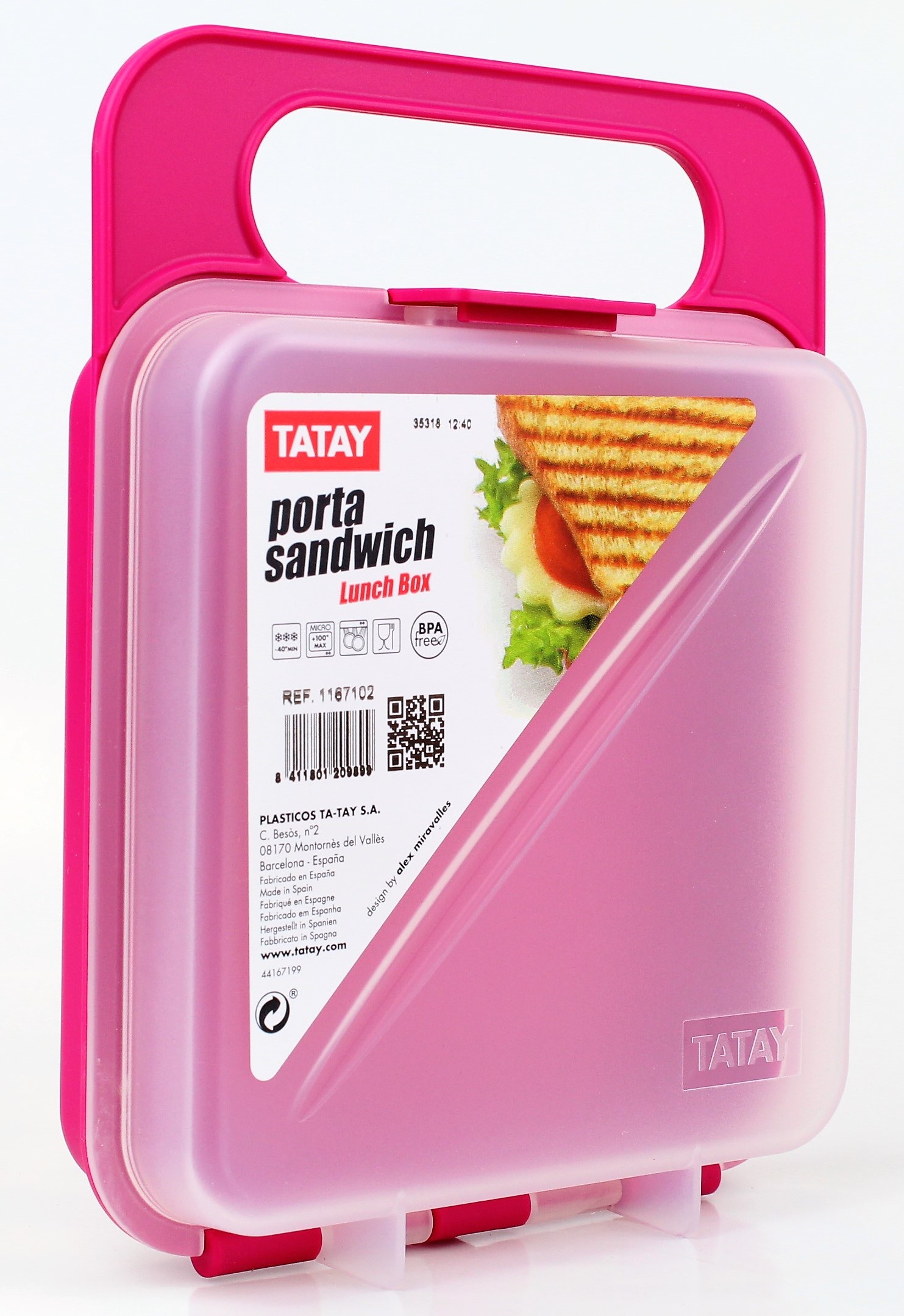 Pojemnik na kanapki Sandwich Różowy TATAY 1 Pojemnik na kanapki Sandwich Różowy TATAY