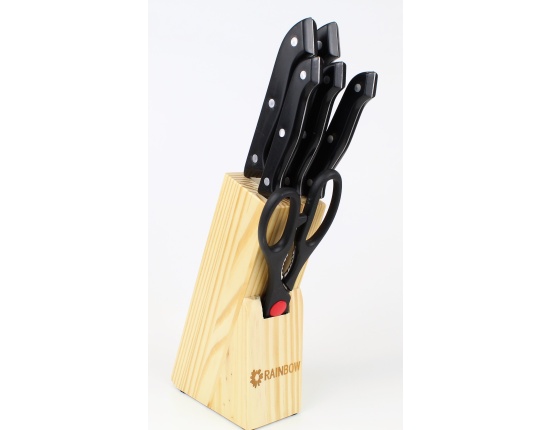 Zestaw Noży w Bloku drewnianym 7 elementów Maestro