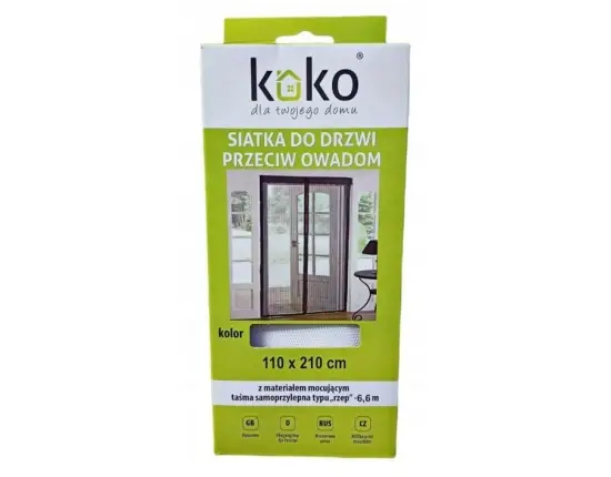 Siatka do drzwi przeciw owadom 110x210 cm czarna Koko